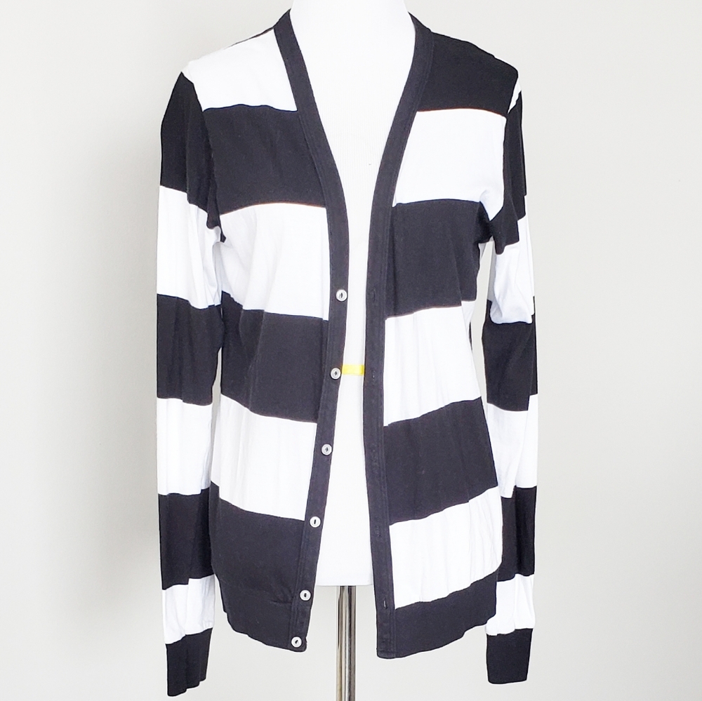 American Apparel Black & White Cardigan XS S MINT